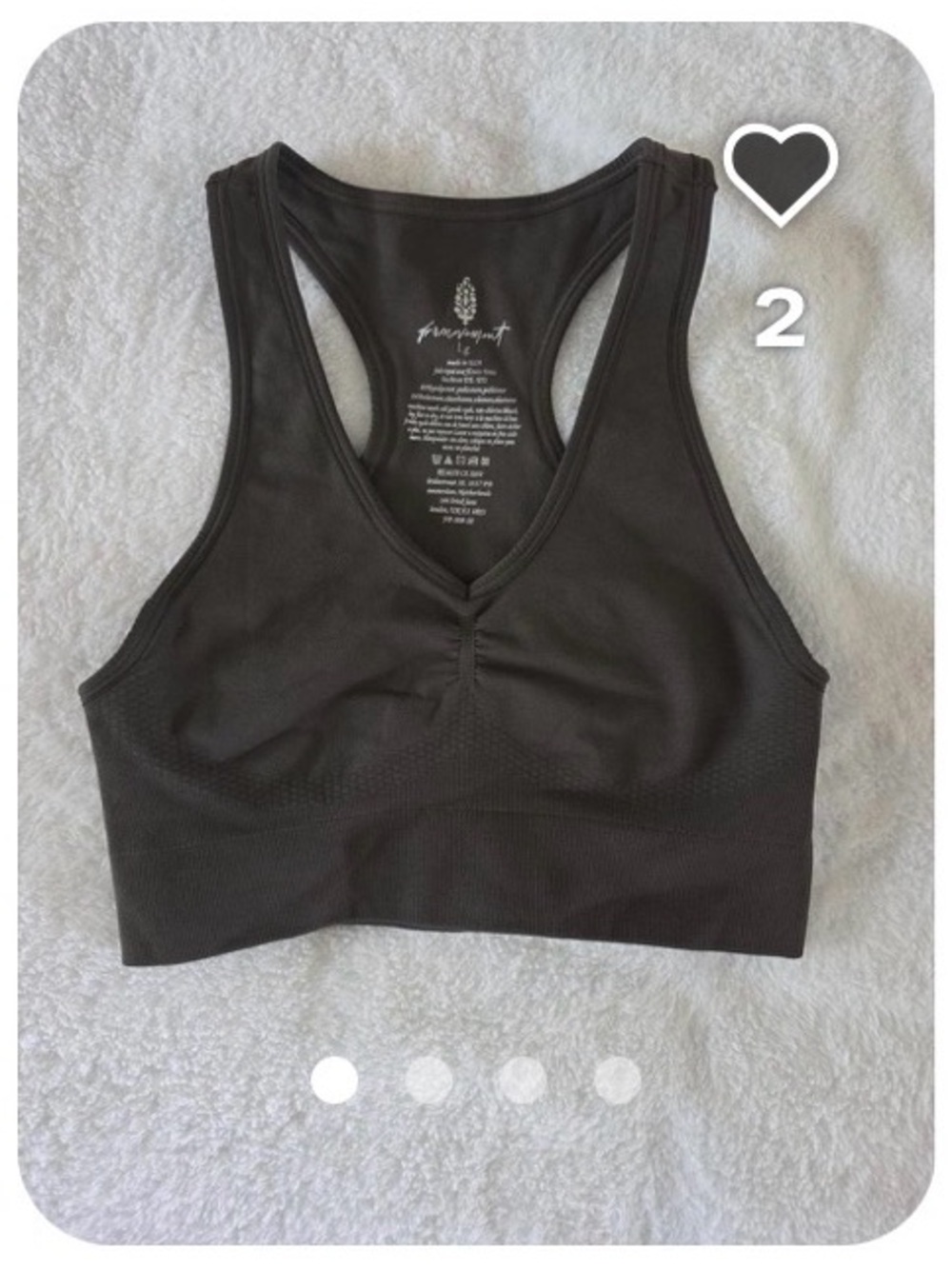 Free people movement Racerback Bralette - Charcoal
